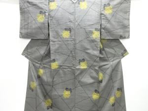 薔薇模様織出し十日町紬着物